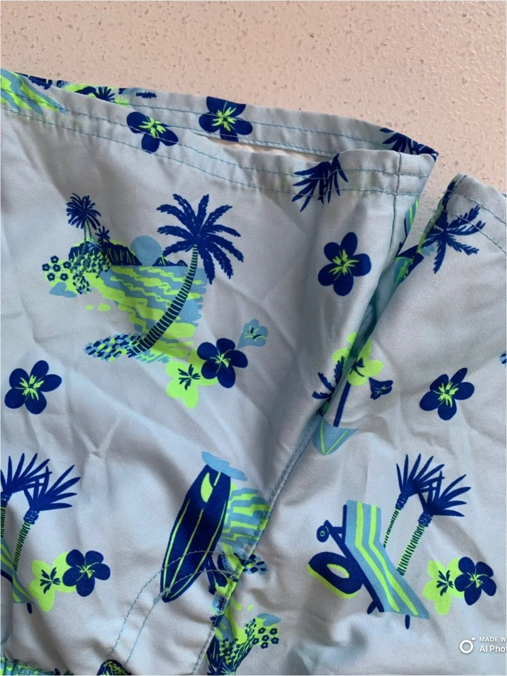 Cat & Jack Toddler Boys Blue Tropical Print Swim Trunks Swimsuit Size 3T NWOT
